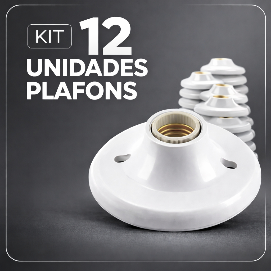 Luminária Plafon Suporte Plafonier Soquete E-27 110/220V Kit 12/08/04 und Acabamento Moderno Redondo