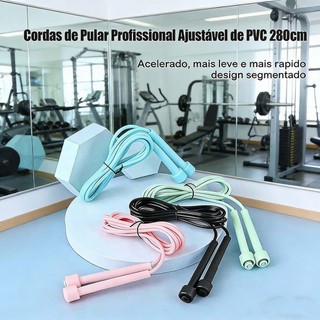 Corda de Pular PVC 280cm Ajustável Antiderrapante, Treino Fitness para Exercício Casa e E…