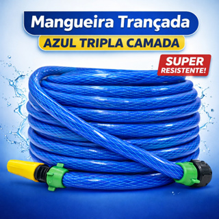 Mangueira de Jardim Trançada Azul - 05 a 50 Metros Anti-Dobras em Oferta na Shopee