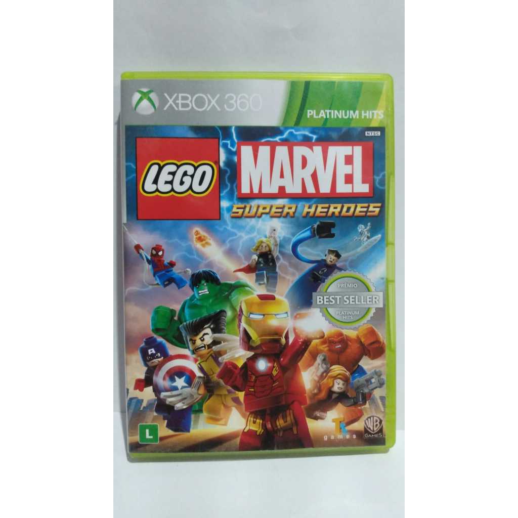 Jogo Xbox 360 LEGO Marvel Super Heroes platinum Hits.