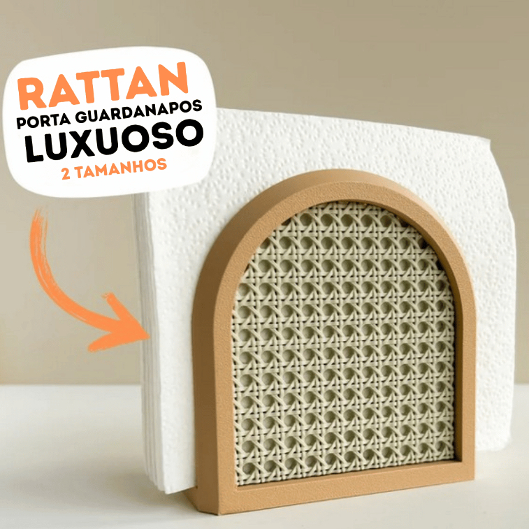 Porta Guardanapos Cestinha Utensílio Doméstico Acessório Cozinha Retrô Decoração Rattan