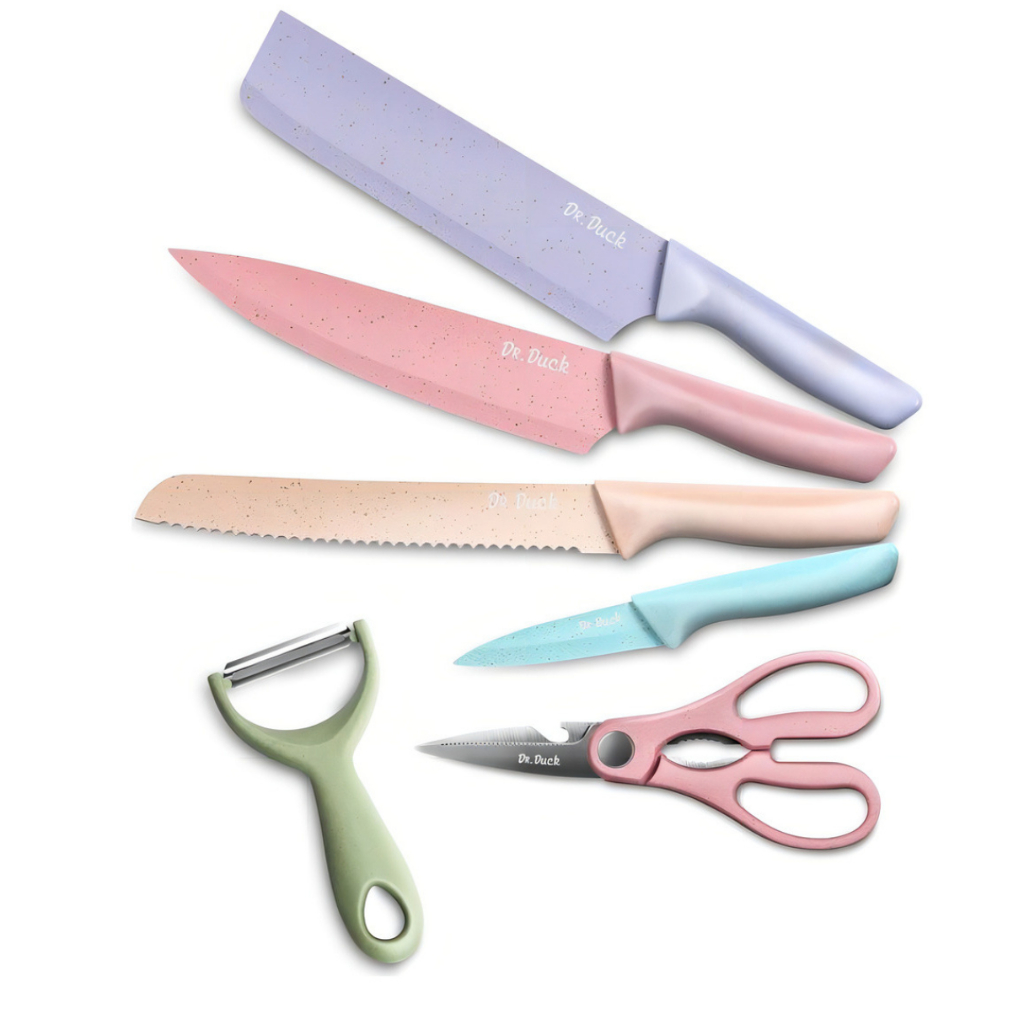 Jogo De Facas Corrugated Knife 6pçs C/ Ralador E Tesoura