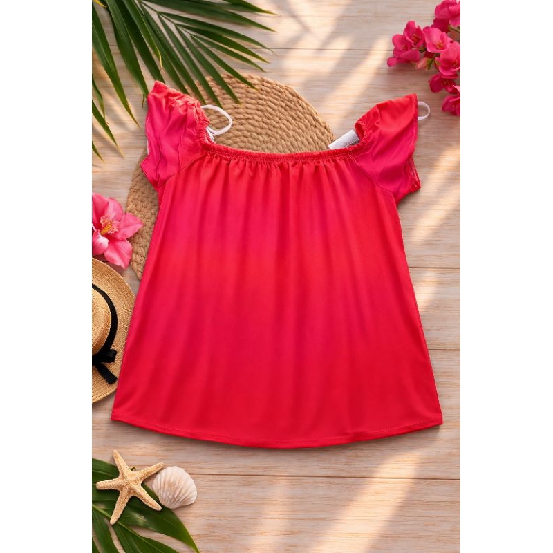 Blusa Feminina Viscose Ombro a Ombro Ciganinha Manga Curta Casual Magnólia Tam G