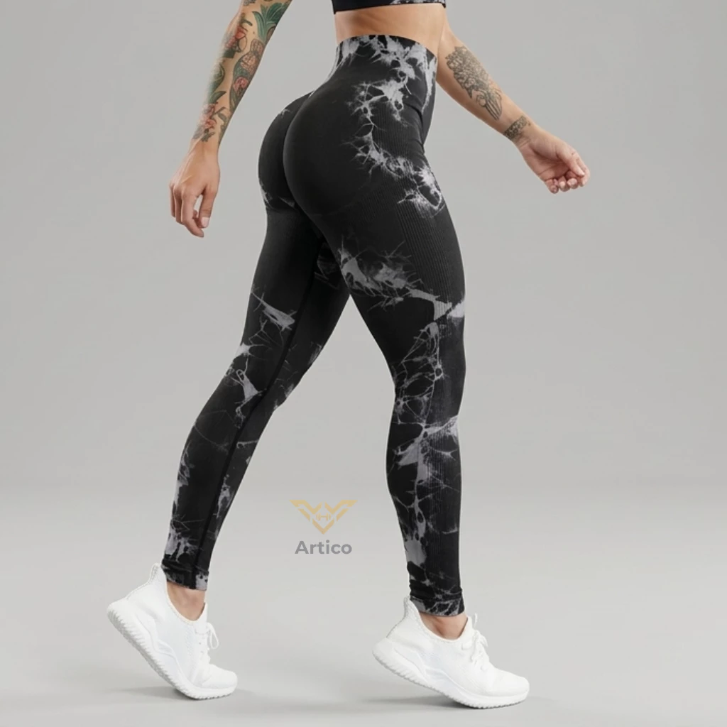 Calça Legging Tie Dye Esportiva Academia Levanta Empina Bumbum Sem Costura