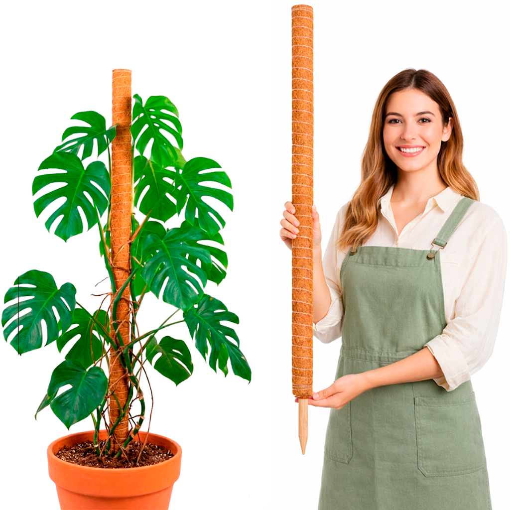 Tutor Plantas Trepadeiras Fibra Coco 60 80 100 120 150cm Estaca Suporte Natural Vaso Jardim
