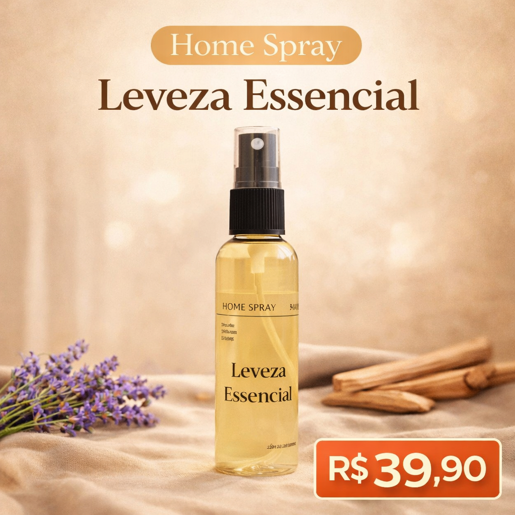 Imagem Home Spray Leveza Essencial 60ml Aromatizador Ambiente Lavanda Sândalo Âmbar Aroma Relaxante