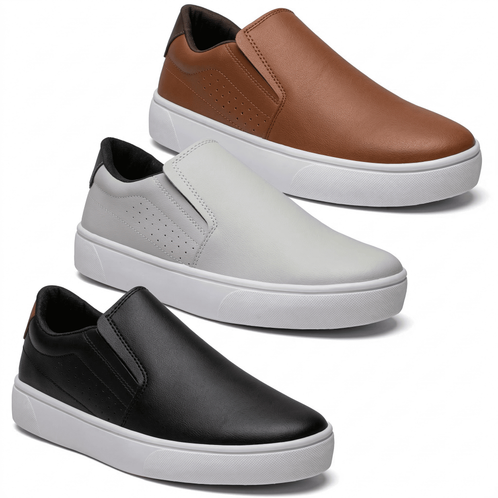 Kit 3 Pares de Tênis Masculino Slip On Star Fox