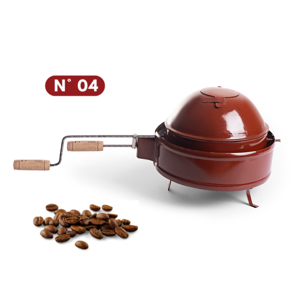 Torrador de Café Tipo Bola Minasul Nº4 4L Manual para Fogão a Lenha Café Caseiro