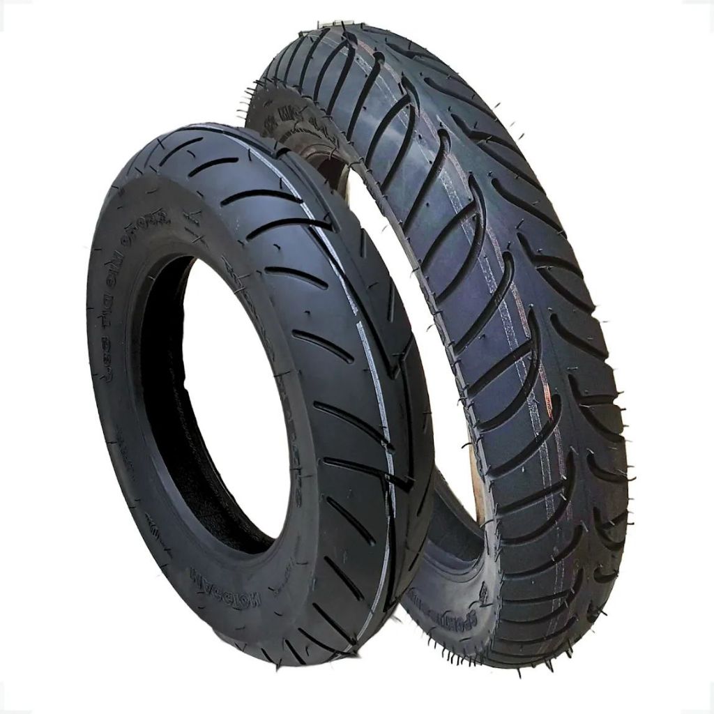 Kit Pneu 3.50-10 + 90/90-12 Maggion TL Uso Sem Câmara Scooter