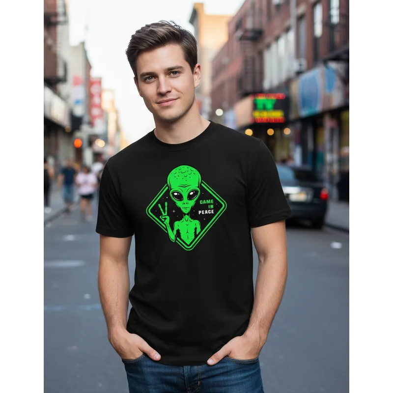 Camiseta Came In Peace Et Alien Alienígena Camisa Masculina Et Rave Eletronica