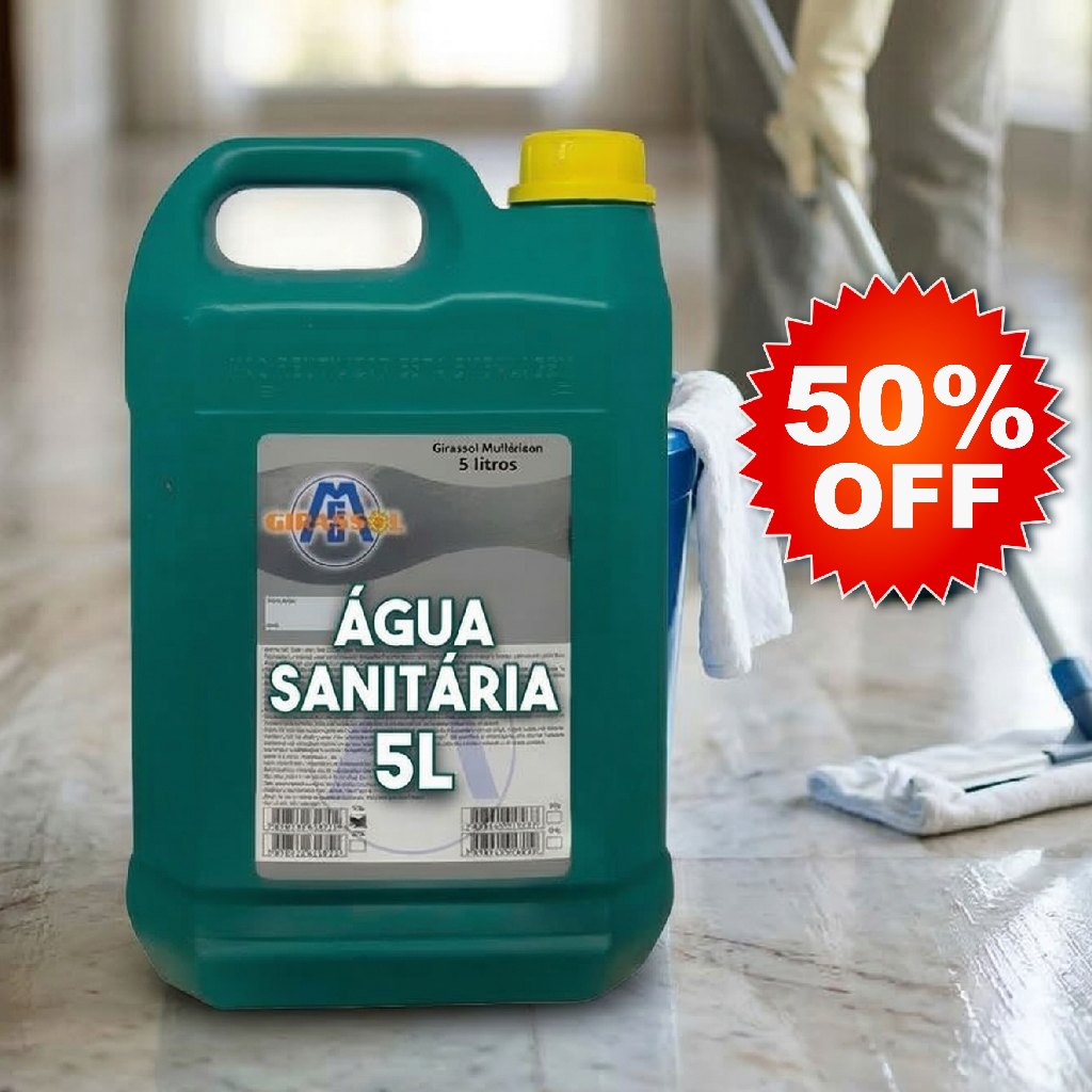 Água Sanitária Galão 5 Litros - Alveja , Desinfeta , Limpa