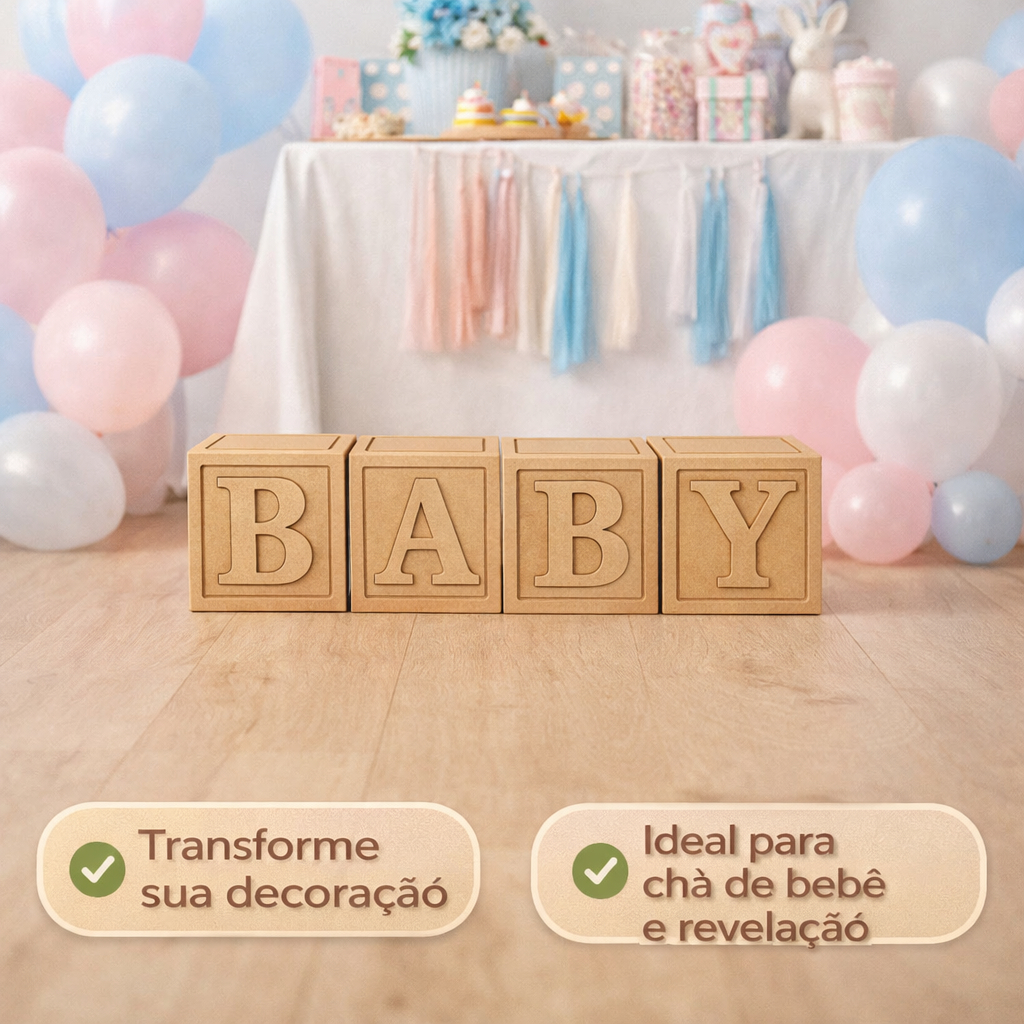 Cubo Baby 20x20 Decoração Baby Montado em Oferta na Shopee