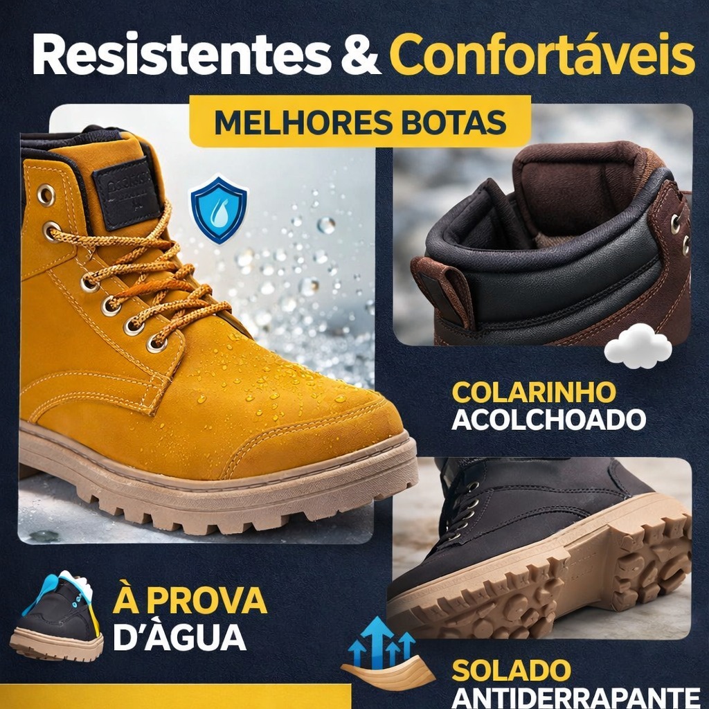 Bota Masculina Casual Estilo Urbano Confortavel Leve Solado Tratorado Antederrapante Uso Diario Envio Rápido