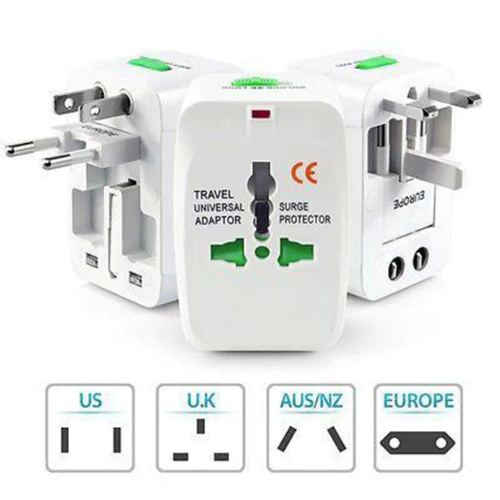 Adaptador Tomada Universal Viagem Internacional 150 Países Europa Eua Ásia Uk Padrão Mundial Bivolt Plugue Mala Viagem