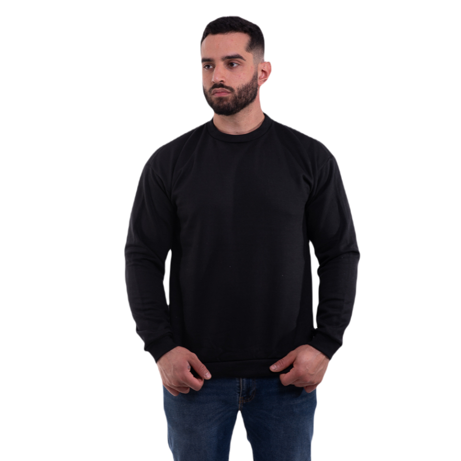 Moletom Gola Redonda Blusa De Frio Básico Careca Casaco Feminino Masculino Flanelado Liso Algodão