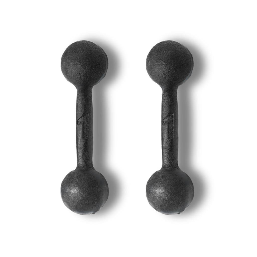 Par Halter Bola Pintado 1kg cada P/Musculação Treinamento Fitness Casa