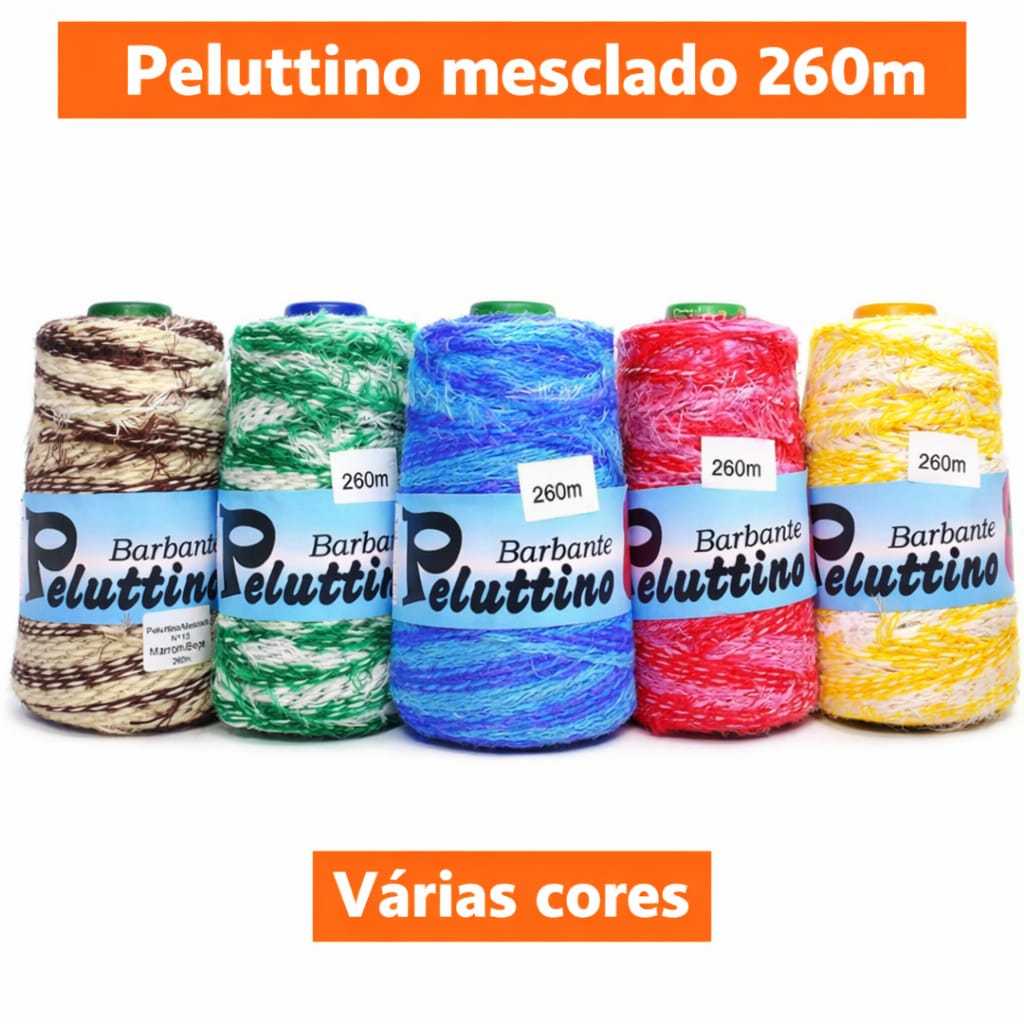 Peluttino Mesclado. Várias cores.  Barbantes Colonial. 400gr. 260 metros em Oferta na Shopee