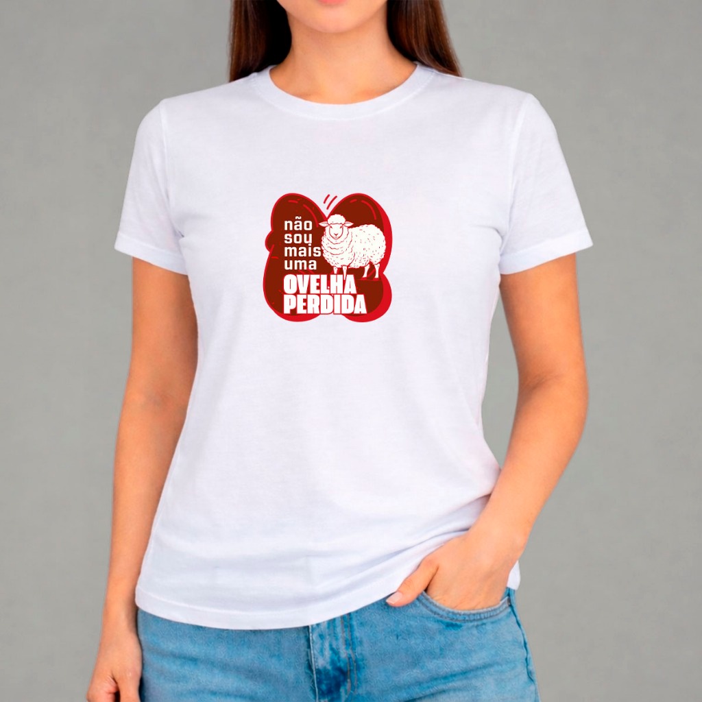 Camiseta Feminina Cristã Ovelha Perdida Leve Camisa Tendência Blusa Estampada T-shirt Básica Crt Unissex