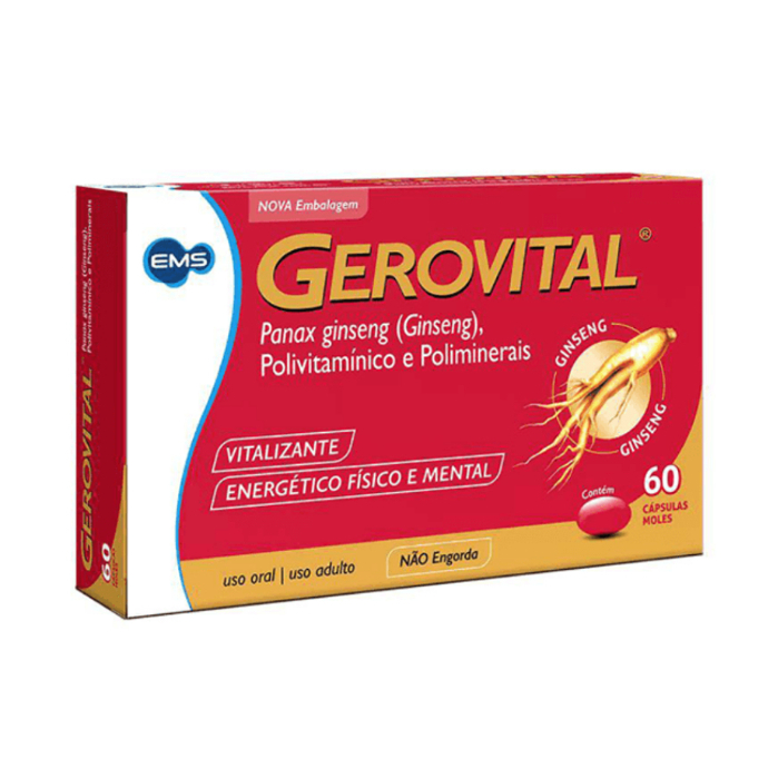 Gerovital 60 Cápsulas Complexo Vitamínico - Revigorante Físico e Mental