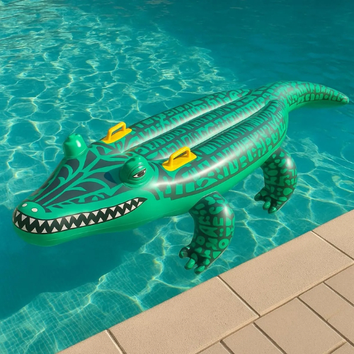Boia inflável De Jacaré Brinquedo Infantil Para Piscina Praia Com Apoio Para Mãos Realista Versátil