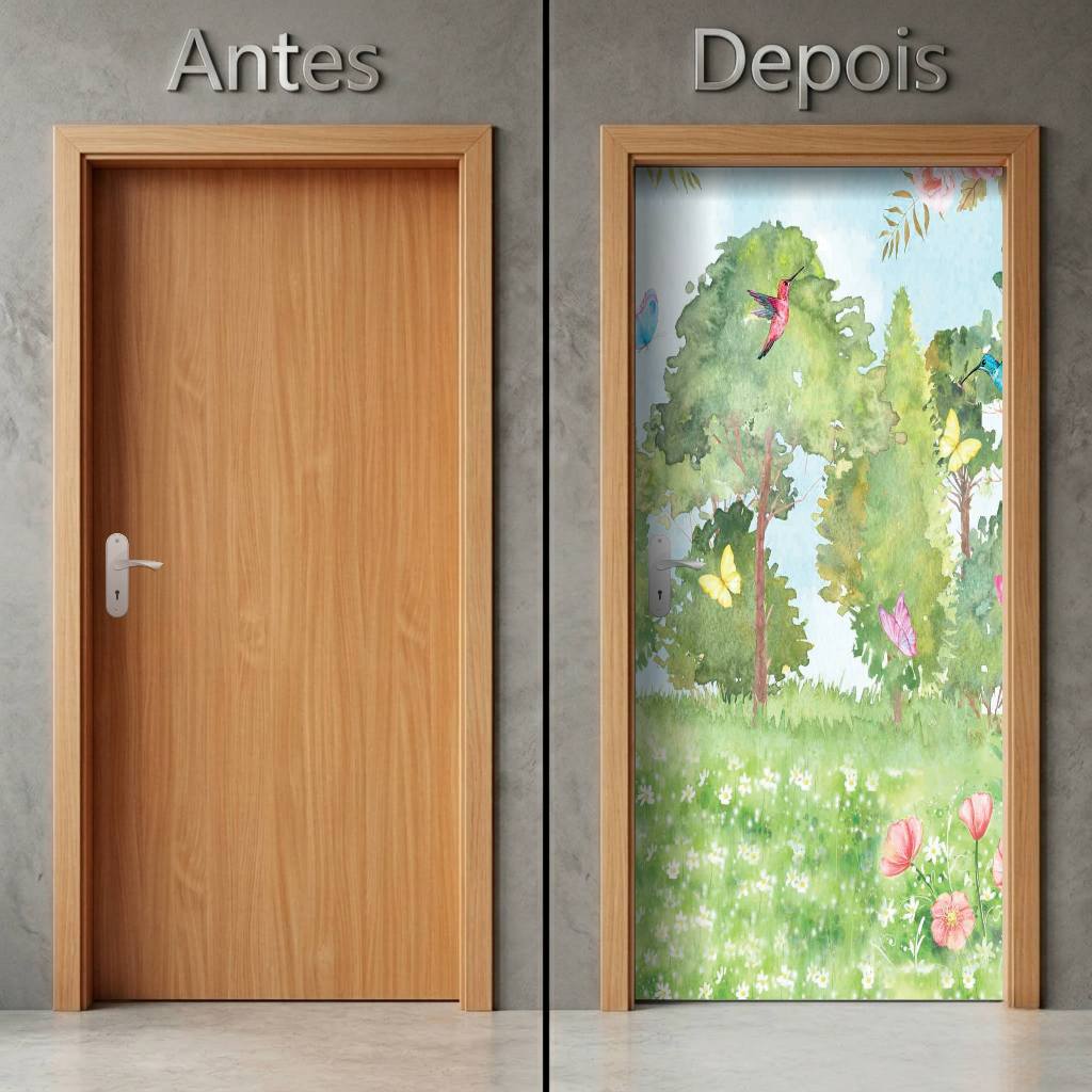 Adesivo Decorativo de Porta Parede Vidro Sala Cozinha Banheiro Casa Decoração Estampa de Casa de boneca Princesa casinha