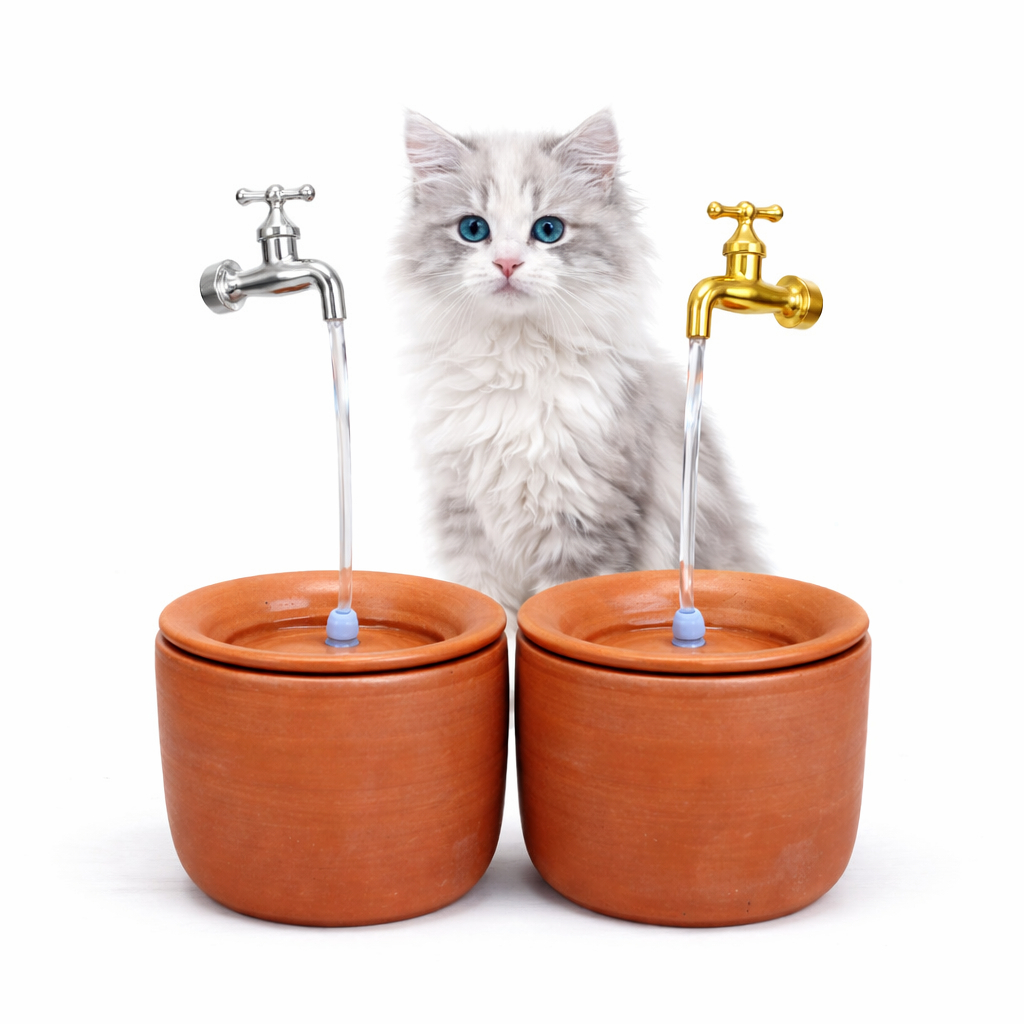 Fonte Bebedouro Cerâmica com Torneira Mágica Flutuante para Cães e Gatos em Oferta na Shopee
