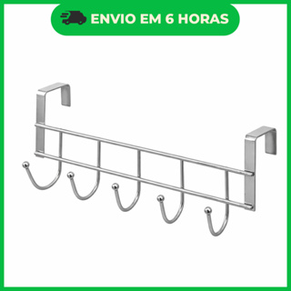 Suporte com 5/6 Ganchos de Metal - para Porta de Armário em Oferta na Shopee