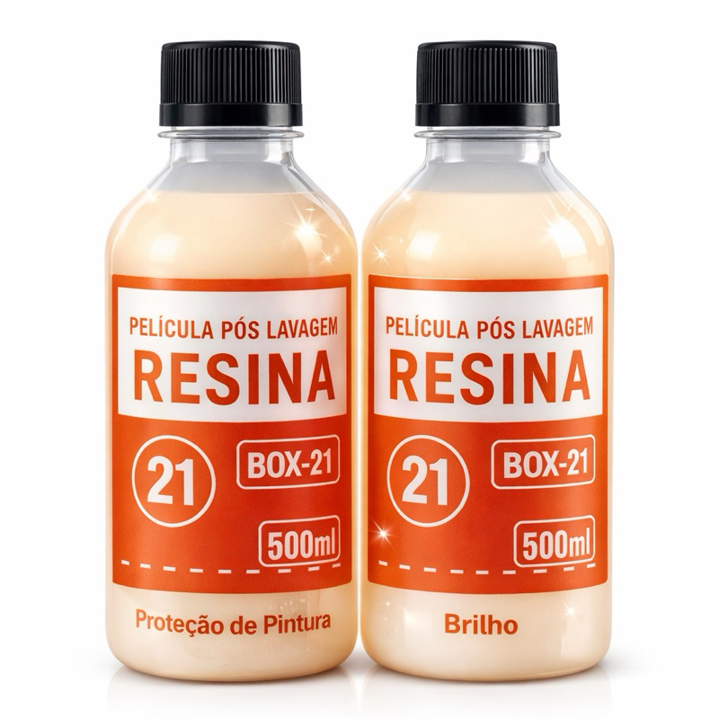 Kit 2 Resina Pós Lavagem Auto Brilho E Proteção Box21 500ml