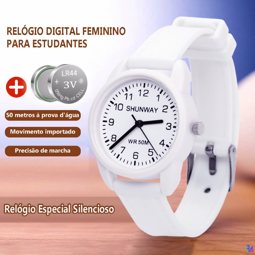 Relógio De Pulso Digital Feminino Esportivo a Prova d 'Água 2 Pilhas Bateria Infantil  Led Esportivas Cronómetro em Oferta na Shopee