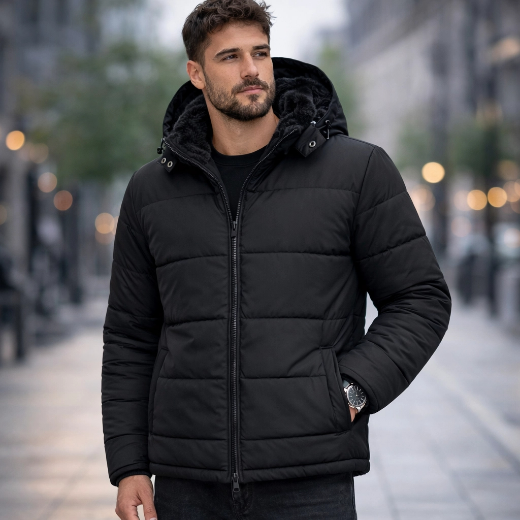 Jaqueta Bobojaco Masculino Térmico Impermeável Forrado Com Capuz Casaco Inverno Frio