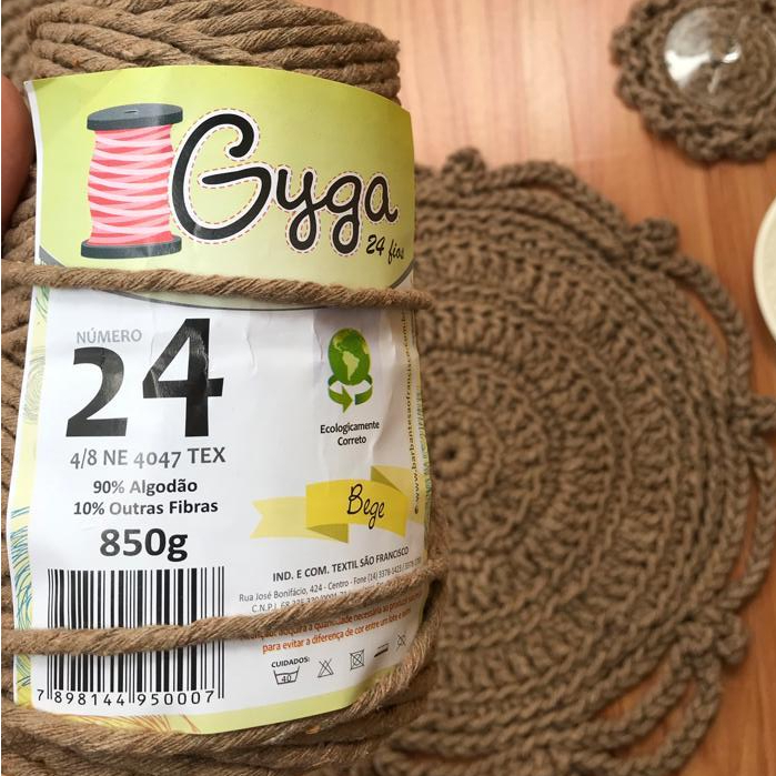 Barbante Grosso Gyga 24 fios 850g São Francisco- Linha de Crochê Tapetes Macramê 24 fios