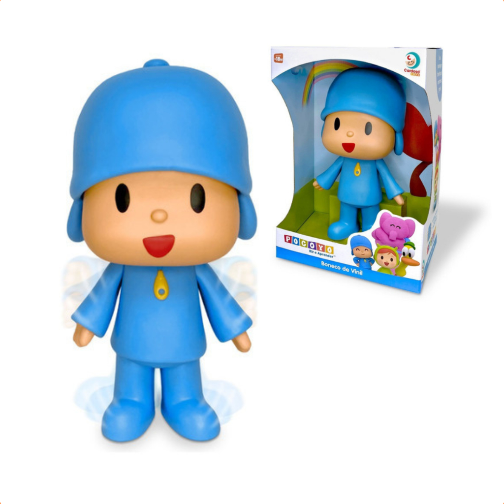 Boneco De Vinil Pocoyo Articulado Turma do Pocoyo Cardoso Toys