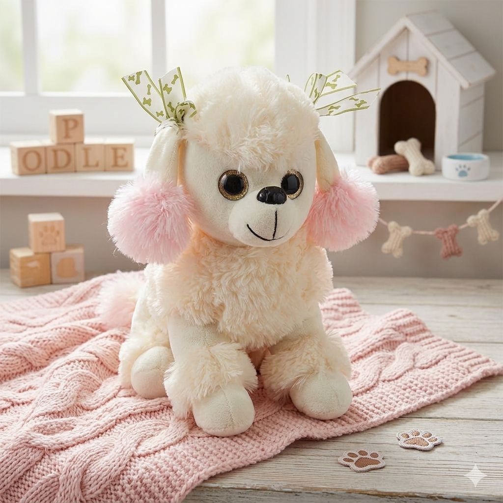 Cachorro Pelúcia Poodle Em Pé 30 Cms