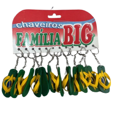 Chaveiro Chinelinho Brasil Cartela Com 12 Unidades. em Oferta na Shopee