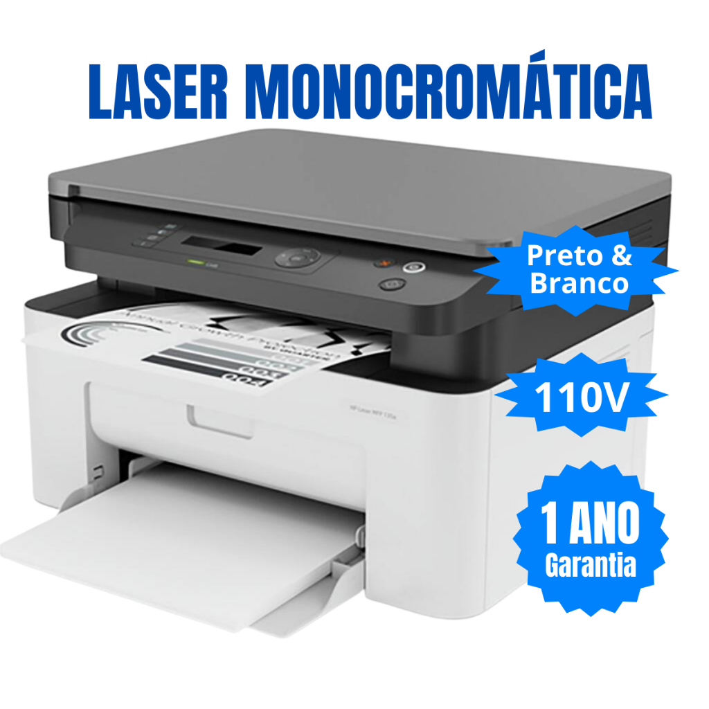 Impressora Multifuncional HP Laser 135a 4ZB82A Monocromática USB 110V