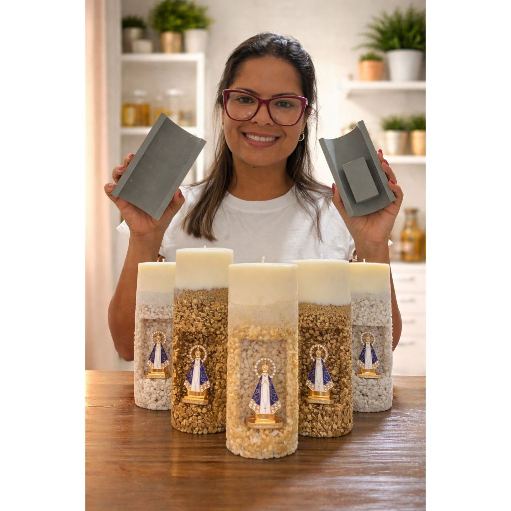 Molde para Oratória | Gruta | Forma para Vela Artesanal Redonda 15cm | Exclusivo e Personalizado