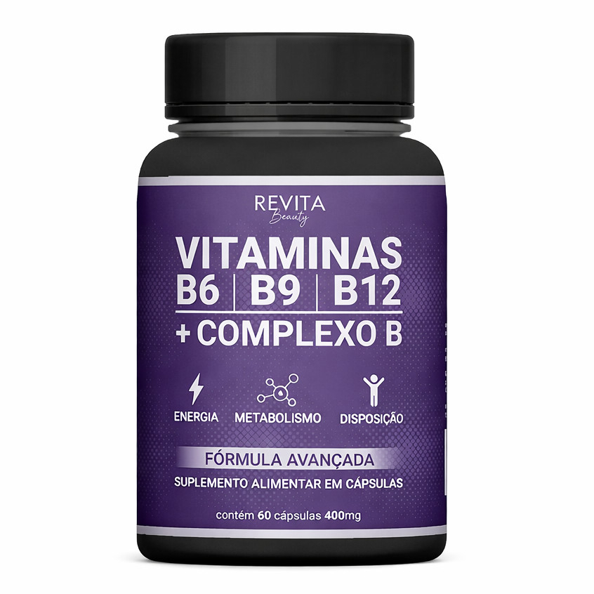 Complexo B Vitaminas B6 | B9 | B12 Forma Ativa B6 B9 (Metilfolato) B12 (Metilcobalamina) -  60 caps