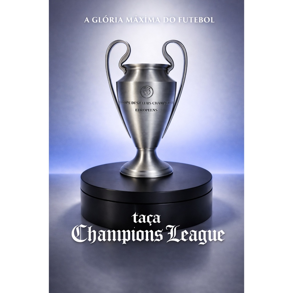 🏆 MINIATURA TAÇA CHAMPIONS LEAGUE • 15CM • ESTATUETA DECORATIVA • FUTEBOL • COLECIONÁVEL