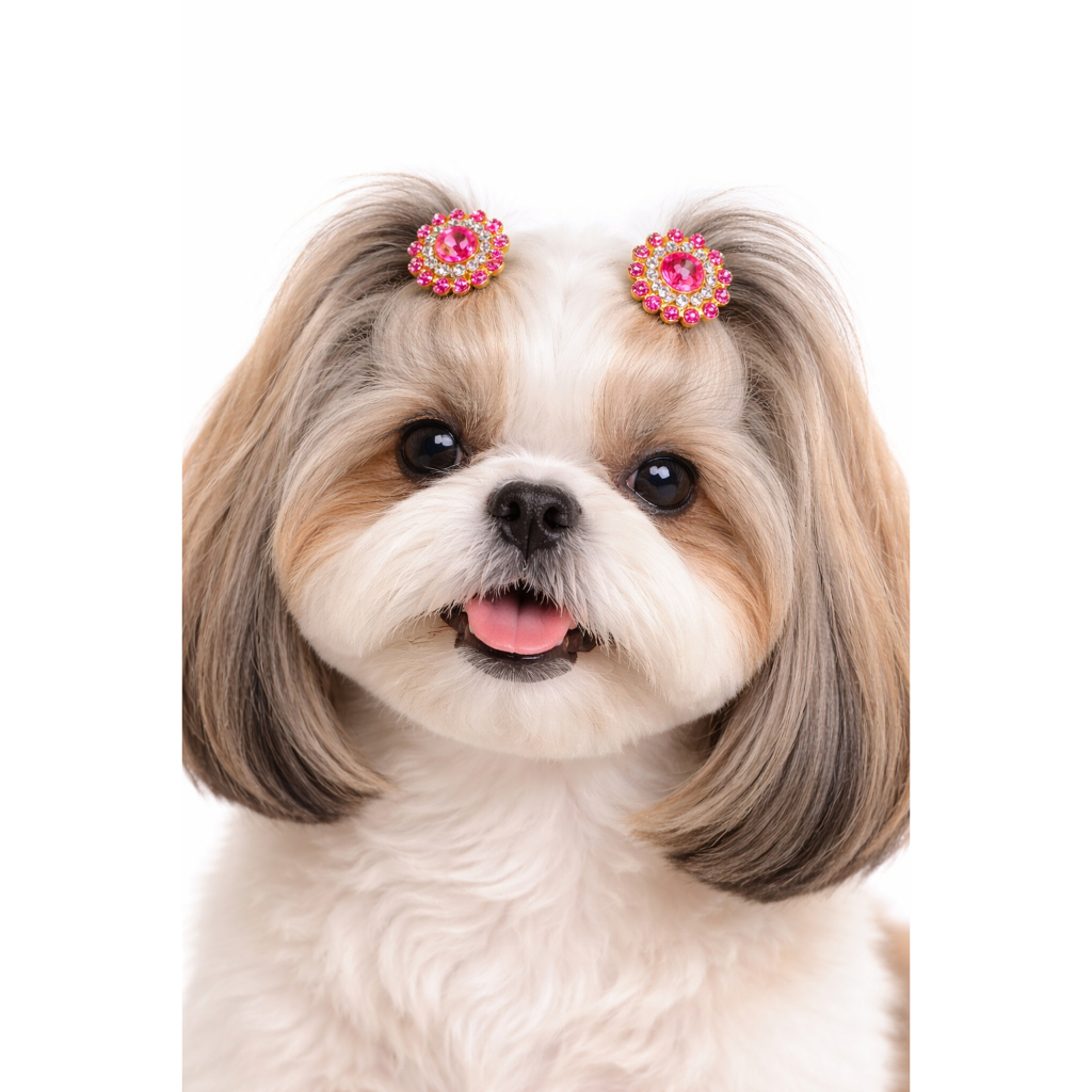 Kit 10 ou 20 unid. de Laços Jóia Strass Para Penteado Pet