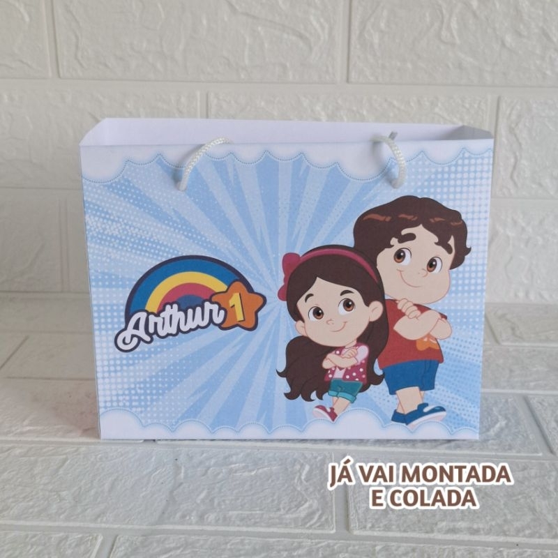 Sacolinha Personalizada Maria Clara e JP Menino ( já vai montada) Lembrancinha |Aniversário |Festa Infantil