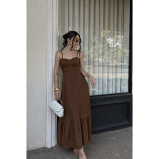 vestido longo princesa bojo saia com babado alcinha amarração franzido casamento elegante festa moda praia em Oferta na Shopee