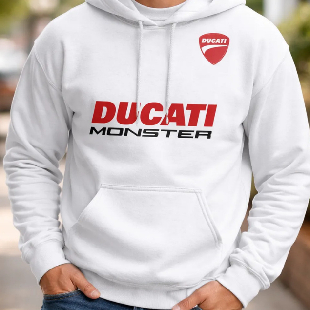 Moletom Casaco Frio Moto Ducati Monster Lançamento Capuz Premium Moletom Flanelado