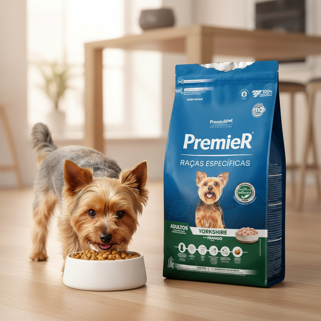 Ração Premier Yorkshire 1kg Raças Específicas Nutrição Especial Pelagem Saudável Alta Qualidade