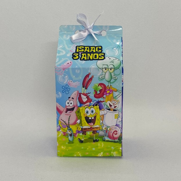Caixinha Milk Bob Esponja Personalizada com Nome Idade Lembrancinha Festa Infantil Aniversário