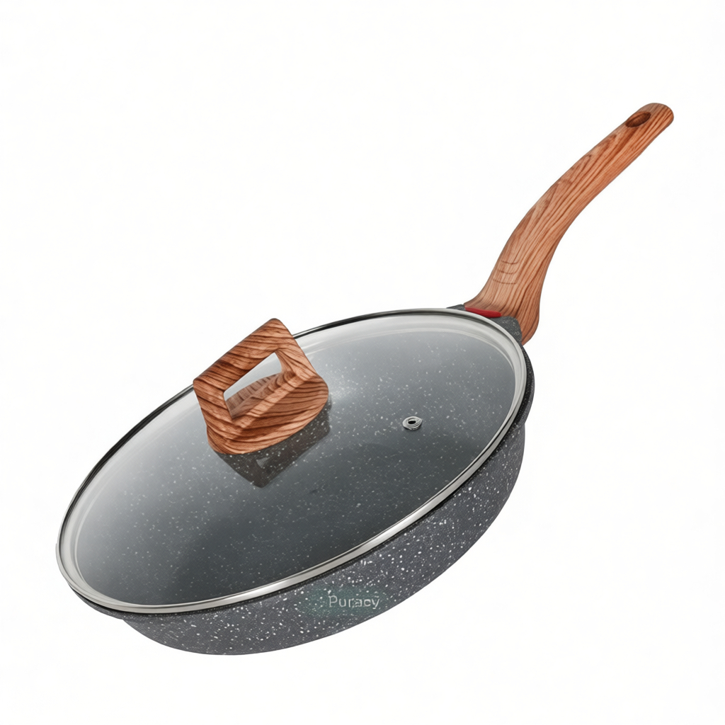 Imagem Panela Frigideira Antiaderente De Cerâmica Reforcada Com Tampa De Vidro Linha Premium NOVEVE