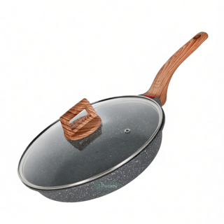 Panela Frigideira Antiaderente De Cerâmica Reforcada Com Tampa De Vidro Linha Premium NOVEVE em Oferta na Shopee