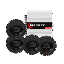 Kit Completo Som Automotivo Amplificador Taramps TL 1500 + 4 Alto-falantes 6 Polegadas JBL FLEX4 6TRFX55