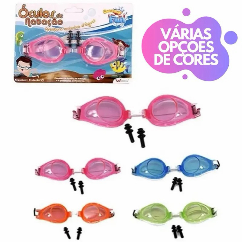 Óculos de Natação Infantil Ajustável Protetor de Ouvido