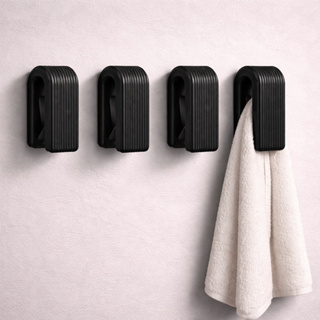 Kit 4 Porta Toalha Cabide Sem Furo Preto Branco Bege Verde em Oferta na Shopee