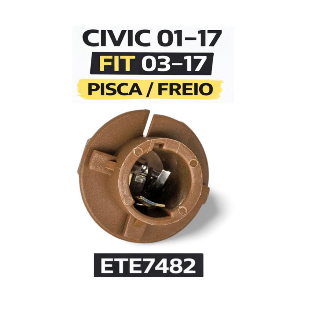 Soquete Lanterna Traseira Honda Civic 2001 a 2017 Fit 2003 a 2017 Pisca Freio Plug ETE7482